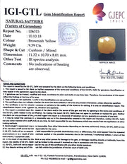 10.43 Ratti Natural Yellow Sapphire With Govt Lab Certificate-(1221)